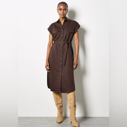 Apricot midi Burgundy DRESS