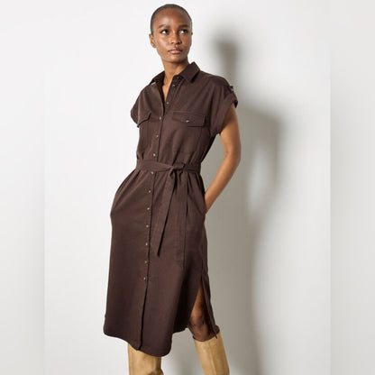 Apricot midi Burgundy DRESS