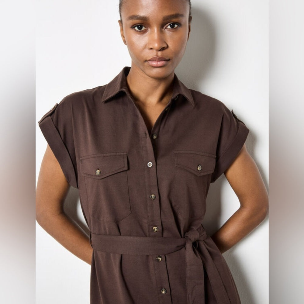 Apricot midi Burgundy DRESS
