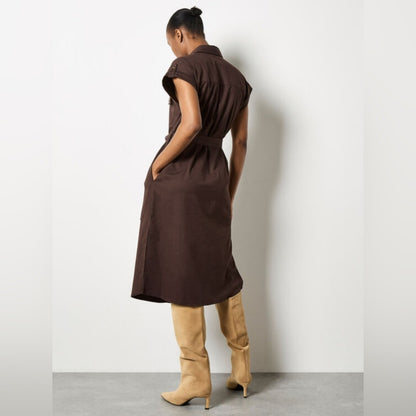 Apricot midi Burgundy DRESS