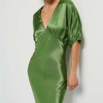Nation LTD Lush Green Satin Gown