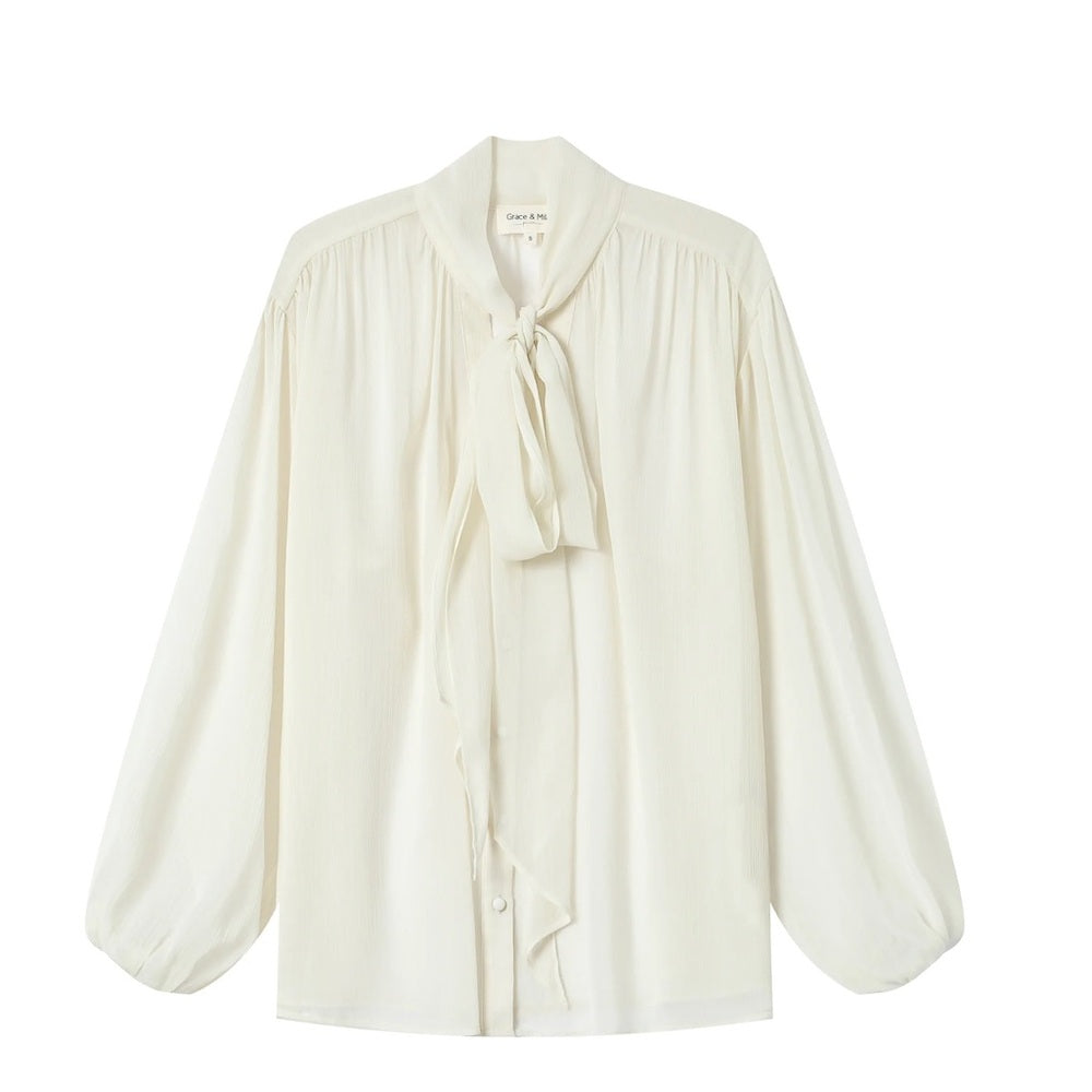 TIE-NECK BLOUSE ECRU
SPLENDIDE