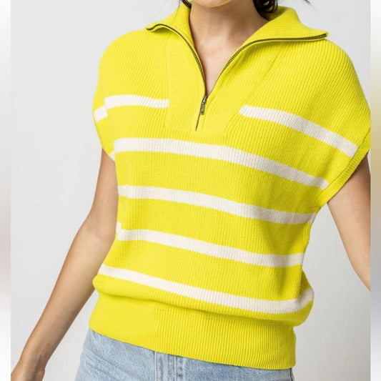 Lilla P 🌷 - Half Zip Striped Sweater