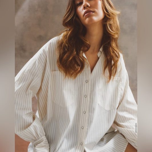 East 42nd Street - OS Pinstripe Button Down Collar Shirt