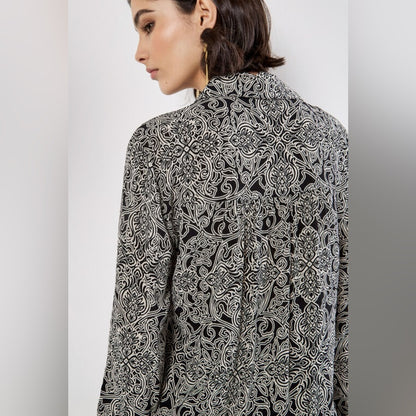 Apricot 🍑- Art Deco Paisley Print Shirt