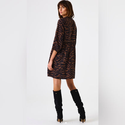 GARCIA- Brown and Black Animal Print Dress