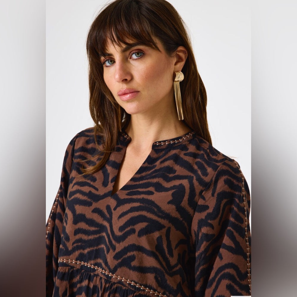 GARCIA- Brown and Black Animal Print Dress