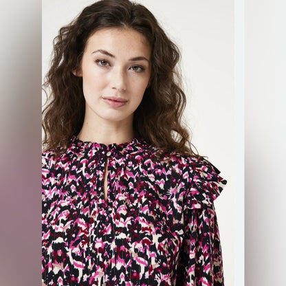 GRACIA- Multicolor Blouse with Ruffle Details