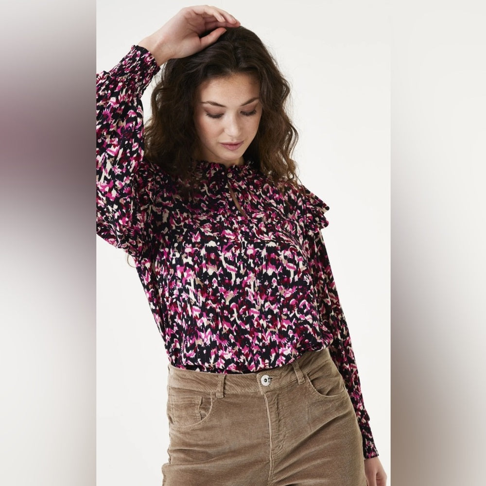 GRACIA- Multicolor Blouse with Ruffle Details
