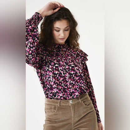 GRACIA- Multicolor Blouse with Ruffle Details
