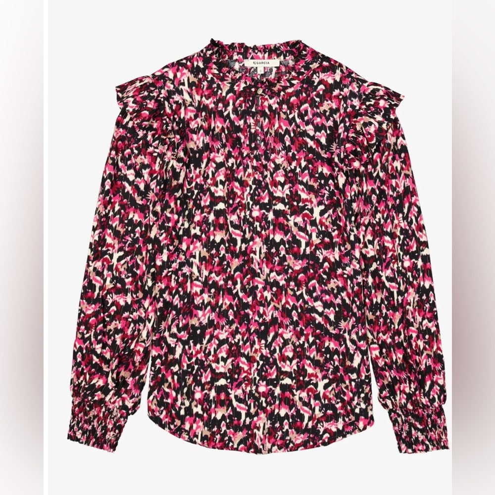 GRACIA- Multicolor Blouse with Ruffle Details