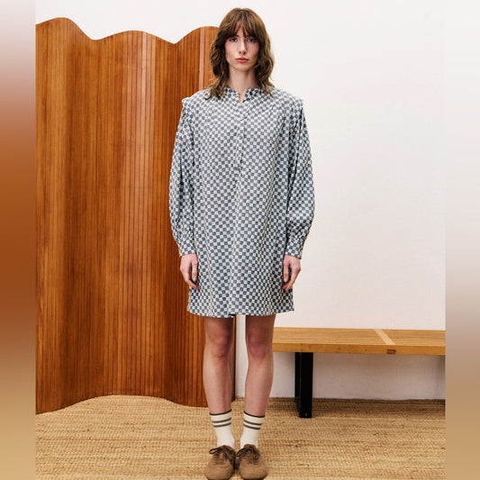 🇫🇷FRNCH - BLUE ALLIUM JEAN DRESS