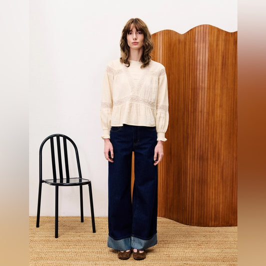 FRNCH 🇫🇷- CREAM AMBER BLOUSE