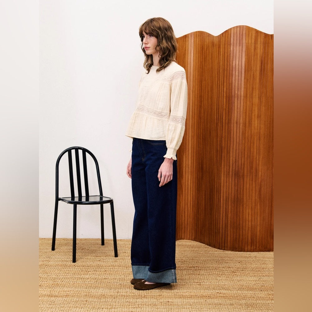 FRNCH 🇫🇷- CREAM AMBER BLOUSE
