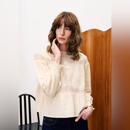 FRNCH 🇫🇷- CREAM AMBER BLOUSE