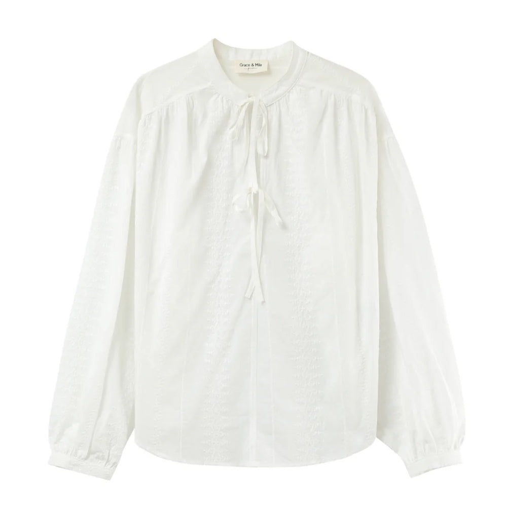 Grace & Mila - EMBROIDERED COLLAR
BLOUSE ECRU PERSIA
