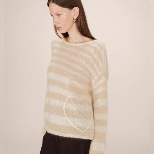Grace & Mila - STRIPED SWEATER VANILLA
SAND