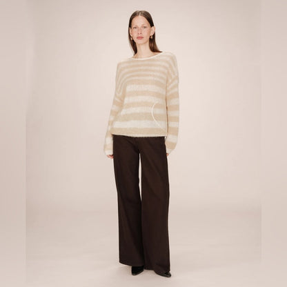 Grace & Mila - STRIPED SWEATER VANILLA
SAND