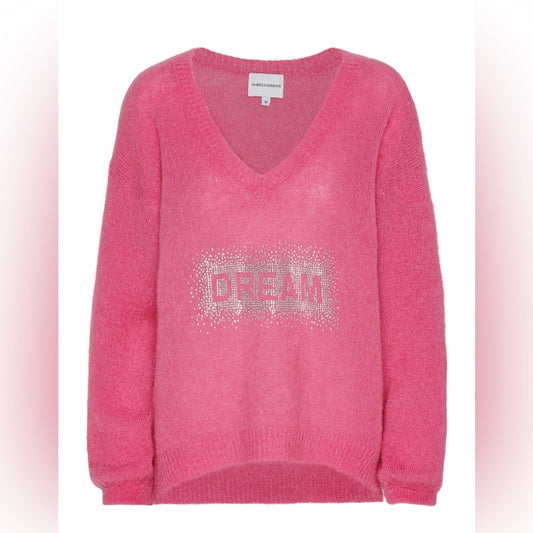 American Dreams 🇮🇹-Silja V Neck Crystal Pullover Pink