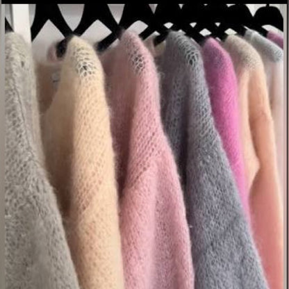 American Dreams 🇮🇹-Silja V Neck Crystal Pullover Pink