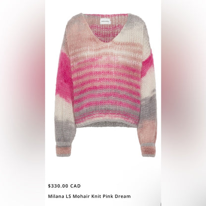 American Dreams 🇮🇹 - Milana LS Mohair Knit Pink Dream
