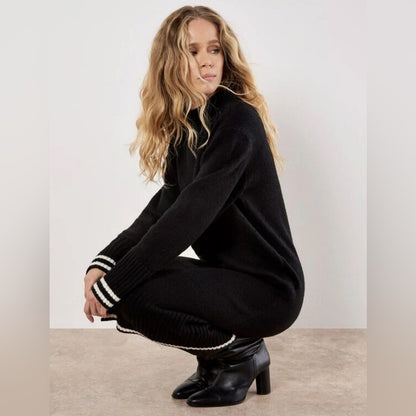 Apricot 🍑- Tipped Knitted Jumper Midi Dress