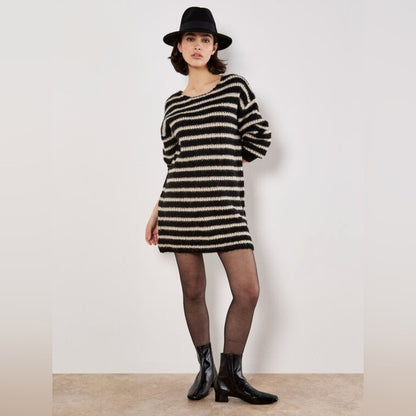 Apricot 🍑-Oversized Stripe Jumper Mini Dress