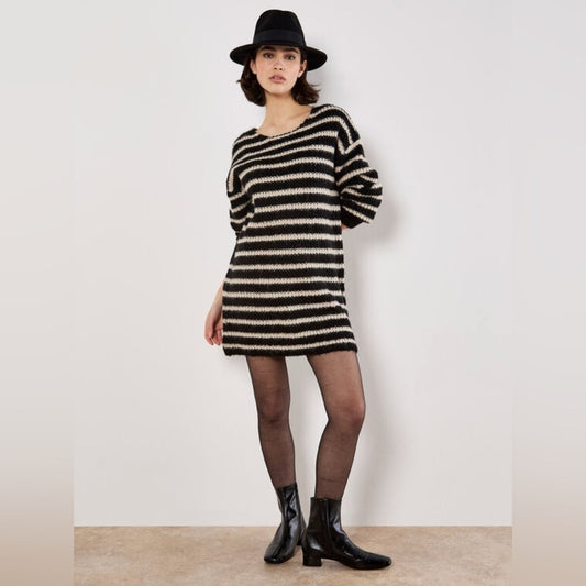 Apricot 🍑-Oversized Stripe Jumper Mini Dress