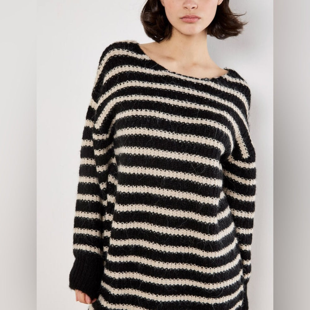 Apricot 🍑-Oversized Stripe Jumper Mini Dress