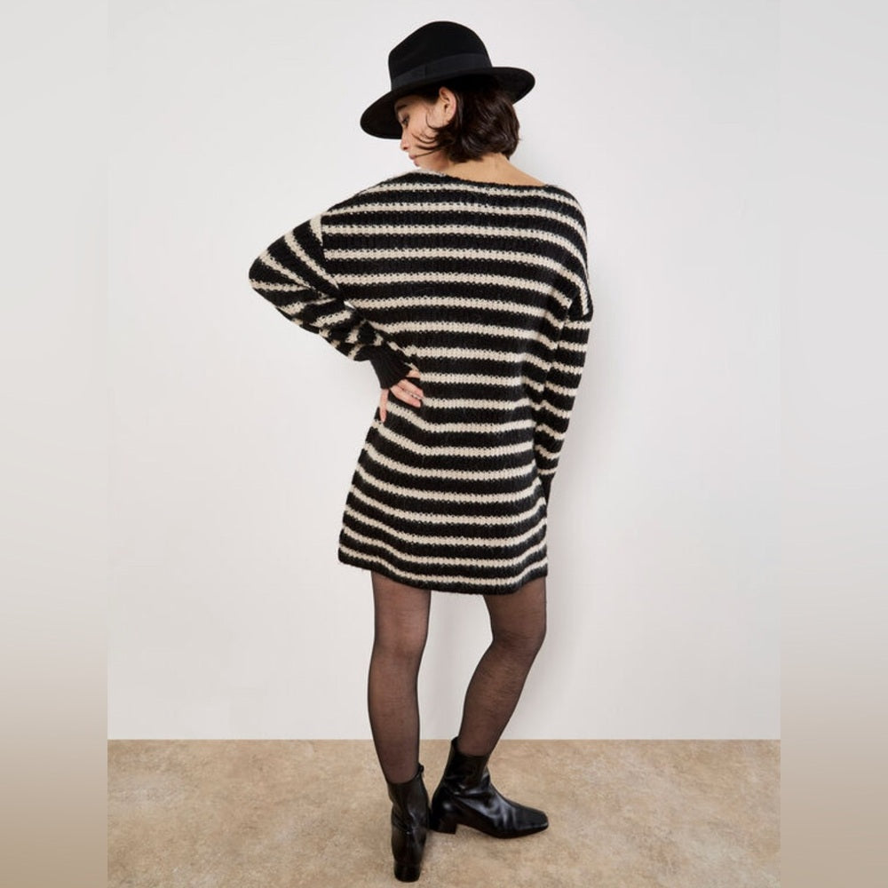 Apricot 🍑-Oversized Stripe Jumper Mini Dress