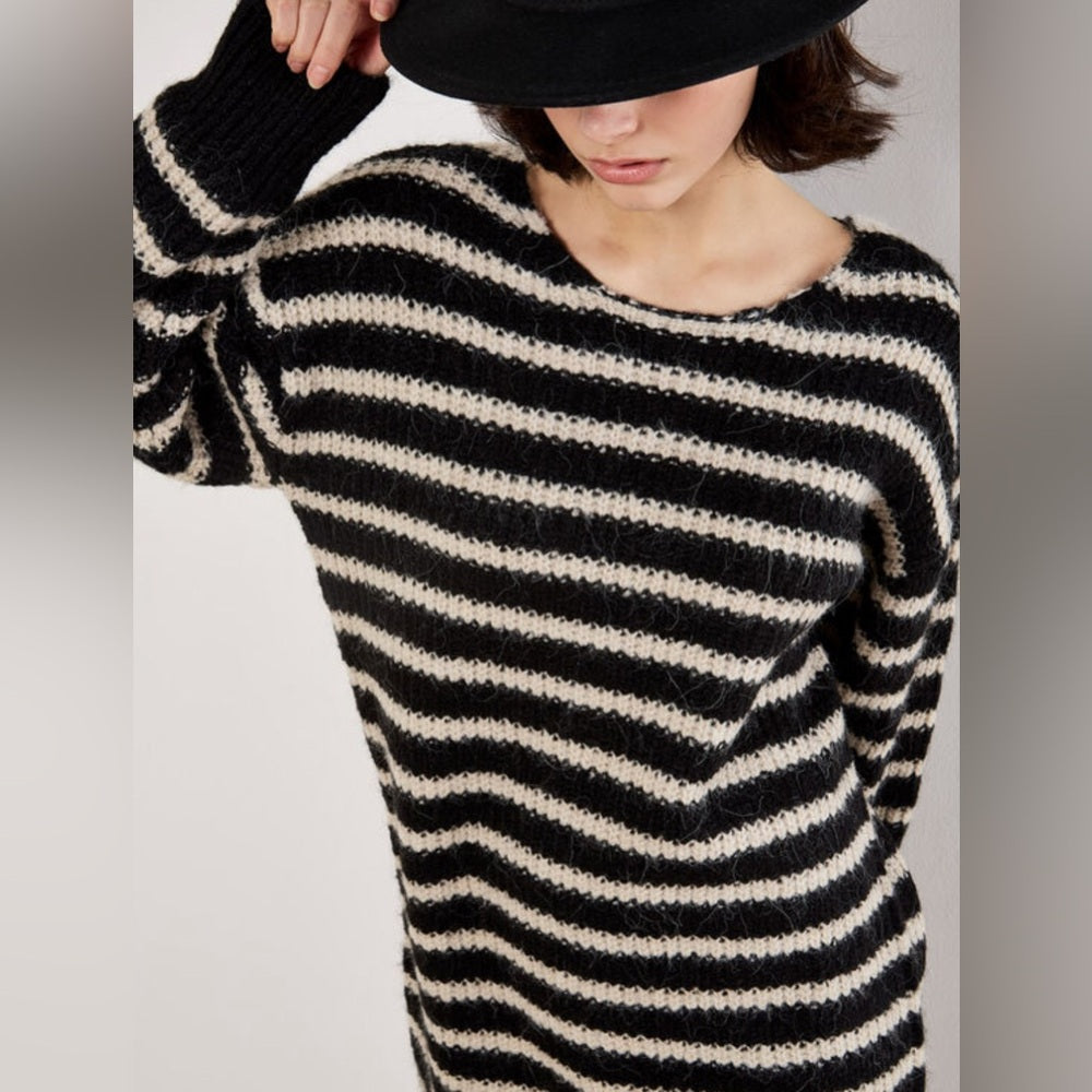 Apricot 🍑-Oversized Stripe Jumper Mini Dress