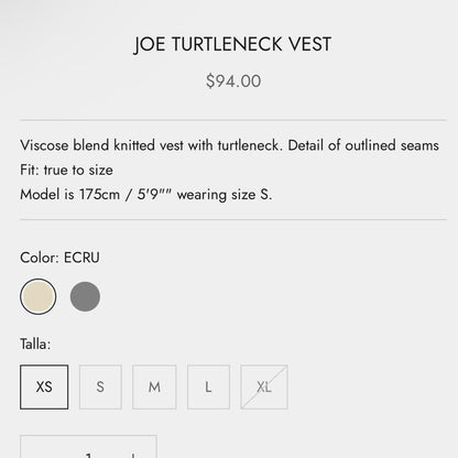 JOE TURTLENECK VEST