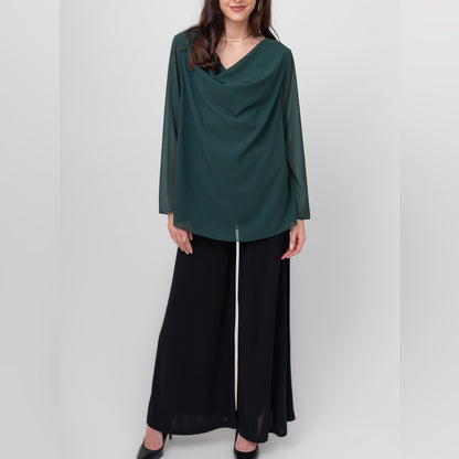 Me & Gee 🇨🇦🇮🇹- Chiffon Jewel Tone Green Women's Top