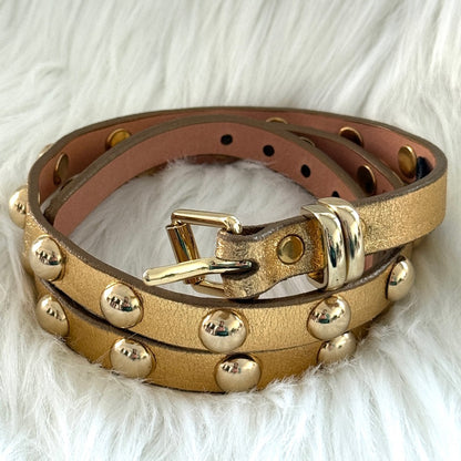🇨🇦 Brave Leather Collection - Yellow and Rounded Gold Stud Work