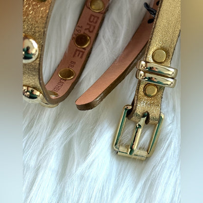 🇨🇦 Brave Leather Collection - Yellow and Rounded Gold Stud Work