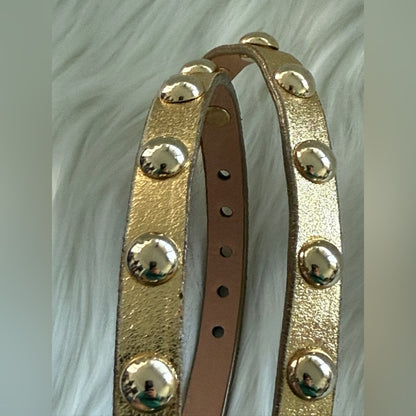 🇨🇦 Brave Leather Collection - Yellow and Rounded Gold Stud Work