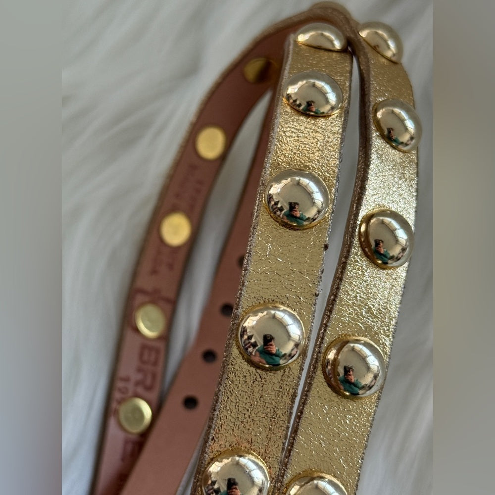 🇨🇦 Brave Leather Collection - Yellow and Rounded Gold Stud Work