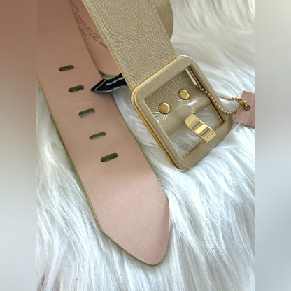 🇨🇦 Brave Leather Collection - tan Patent Leather w gold Accent MAKANI