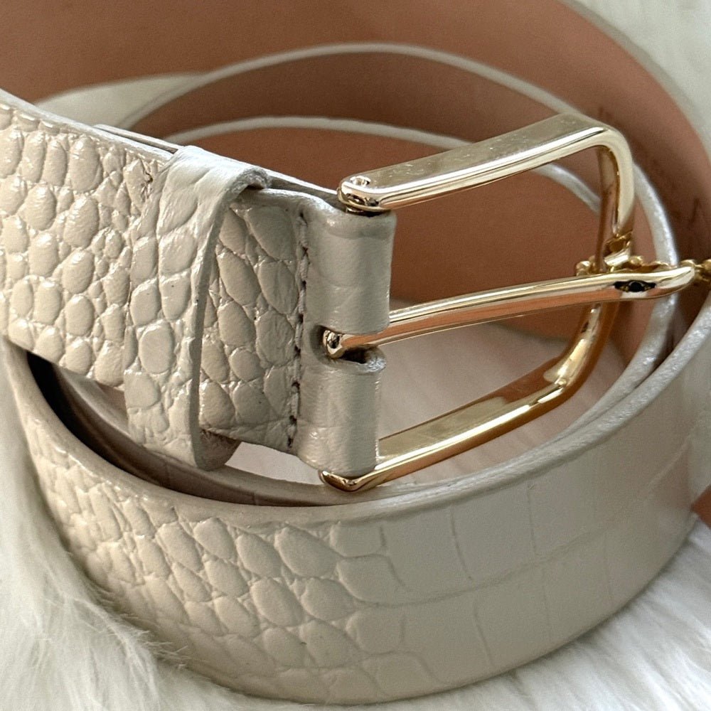 🇨🇦 Brave Leather Collection- BRAYAN Bone Croc Barcelona - Gold