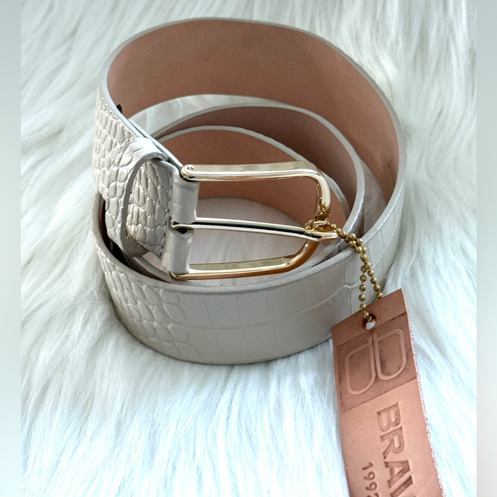 🇨🇦 Brave Leather Collection- BRAYAN Bone Croc Barcelona - Gold