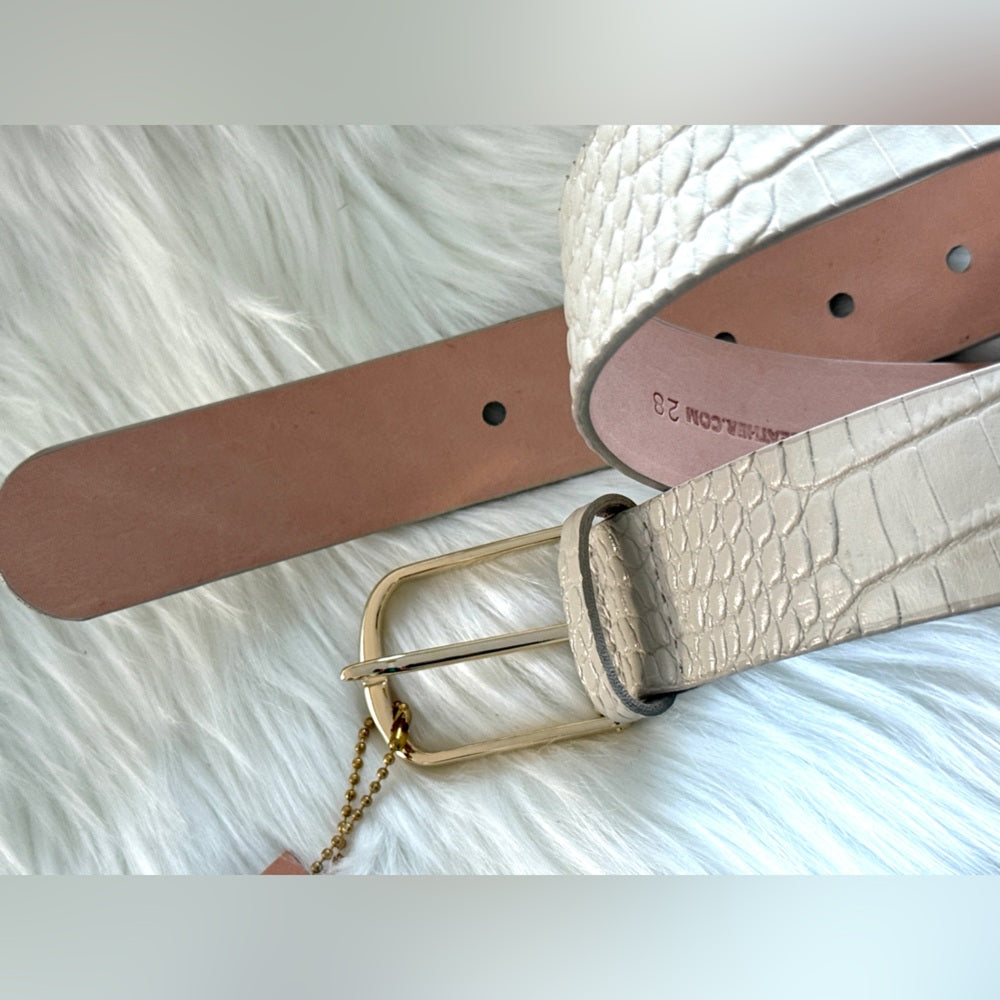 🇨🇦 Brave Leather Collection- BRAYAN Bone Croc Barcelona - Gold