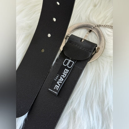 🇨🇦 Brave Leather Collection - Black Leather w SILVER buckle TAMSIN