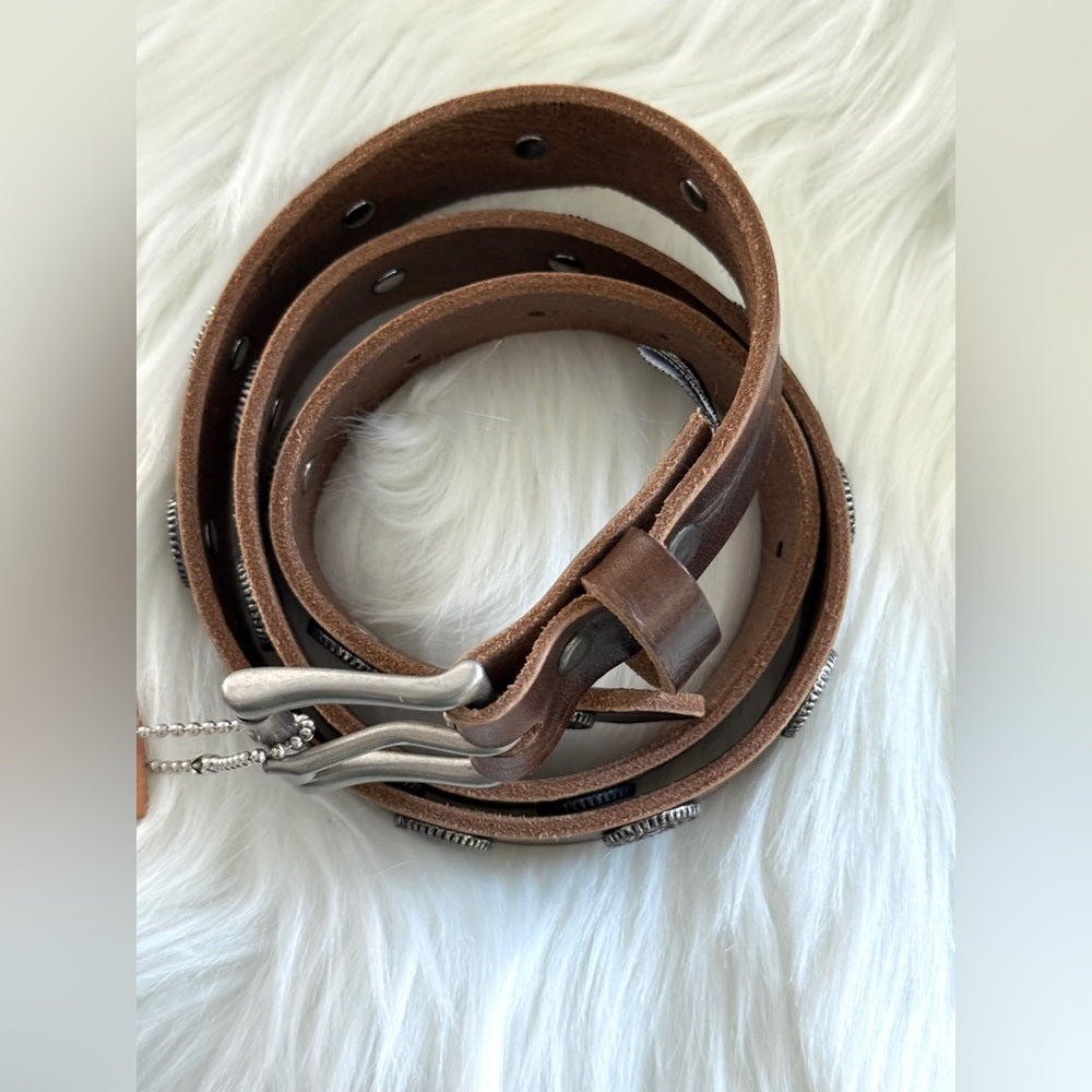 🇨🇦 Brave Leather Collection - Brown Leather w brushed SILVER buckle BELLSIE