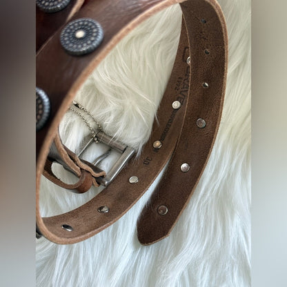 🇨🇦 Brave Leather Collection - Brown Leather w brushed SILVER buckle BELLSIE