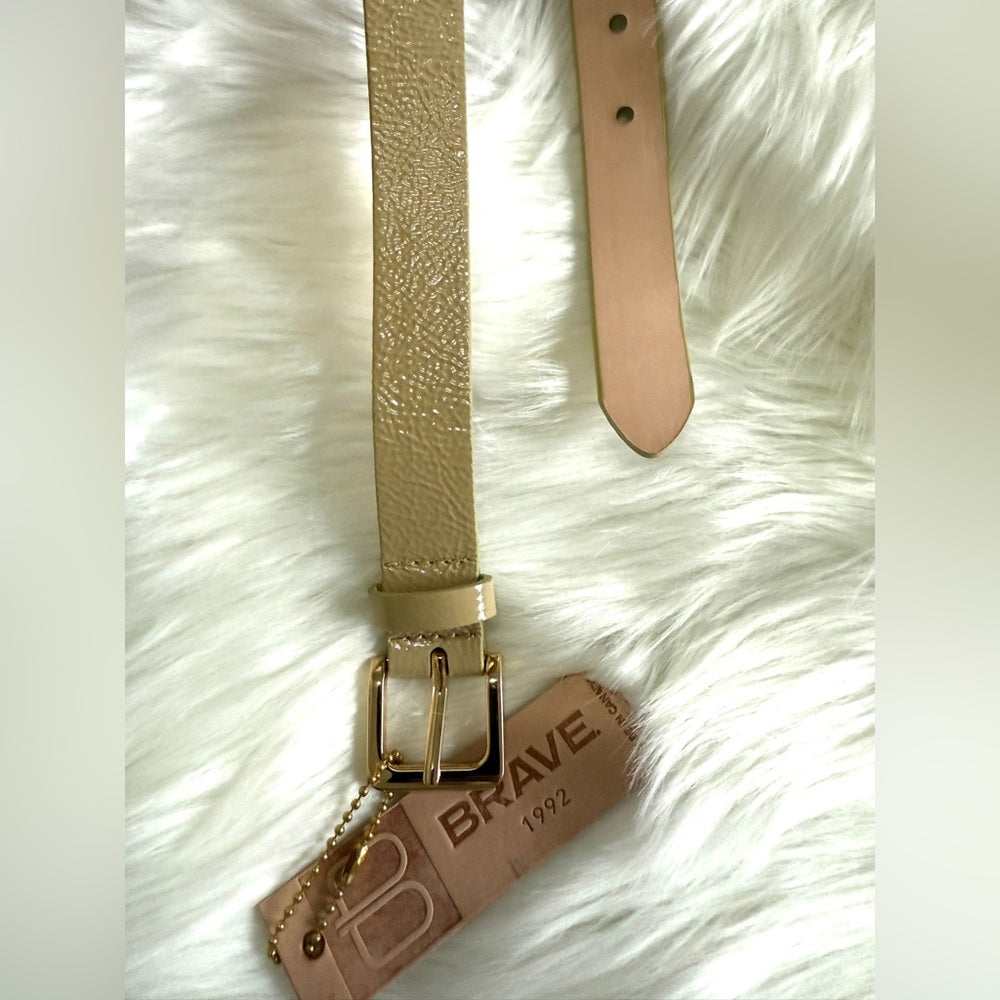 Sesama Patent - Gold - Leather Belt -MILLIE