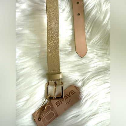 Sesama Patent - Gold - Leather Belt -MILLIE