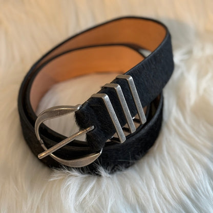 🇨🇦 Brave Leather Collection - Black Pony Hair with silver hardware