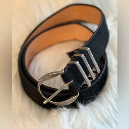 🇨🇦 Brave Leather Collection - Black Pony Hair with silver hardware