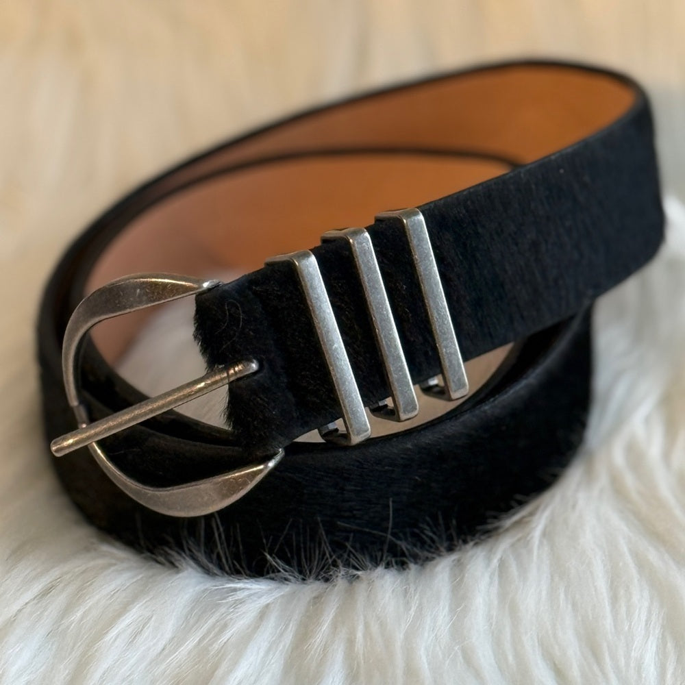 🇨🇦 Brave Leather Collection - Black Pony Hair with silver hardware