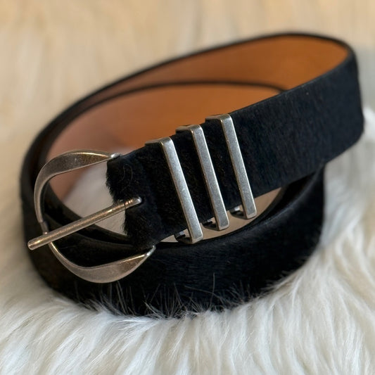 🇨🇦 Brave Leather Collection - Black Pony Hair with silver hardware